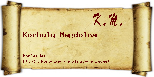 Korbuly Magdolna névjegykártya