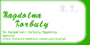 magdolna korbuly business card